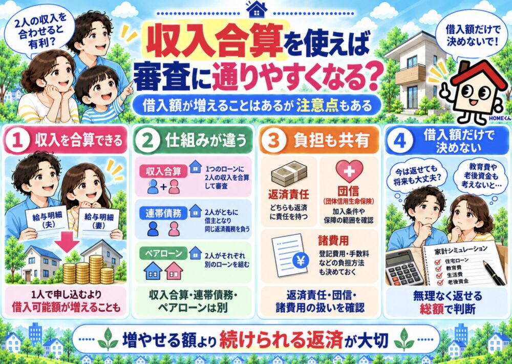 収入合算を使えば住宅ローン審査に通りやすくなる？