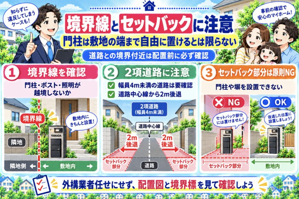 宅建士視点|境界線とセットバックは必ず確認する