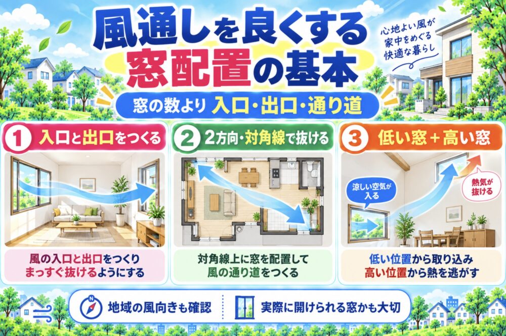 風通しを良くする窓配置の基本