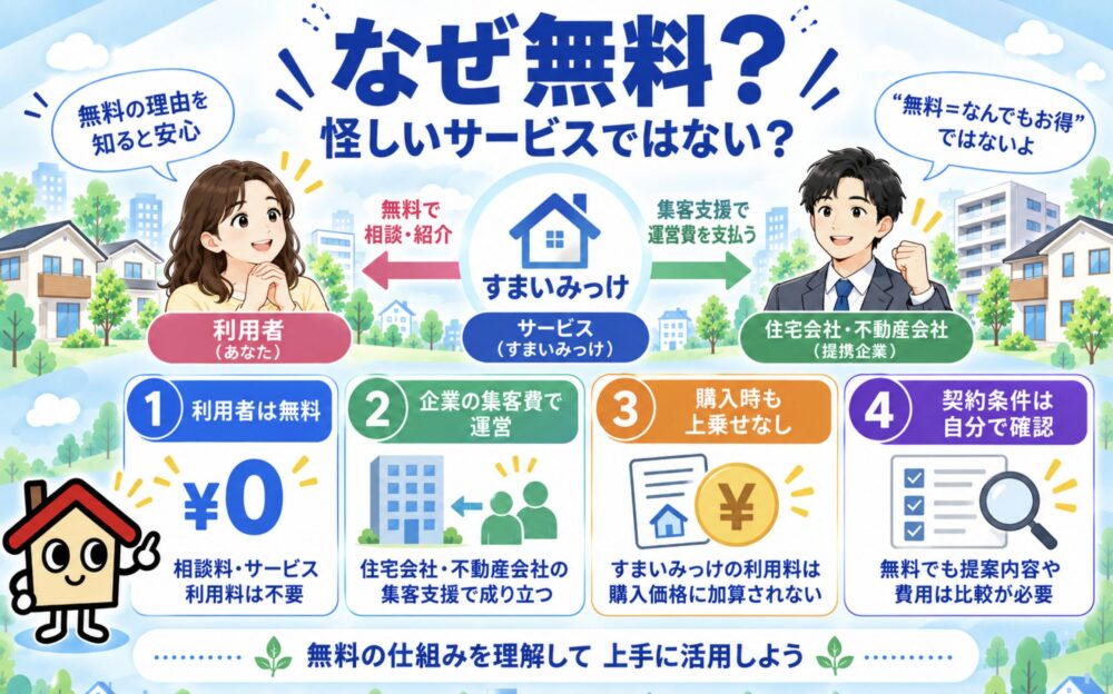 タウンライフすまいみっけはなぜ無料？怪しいサービスではない？