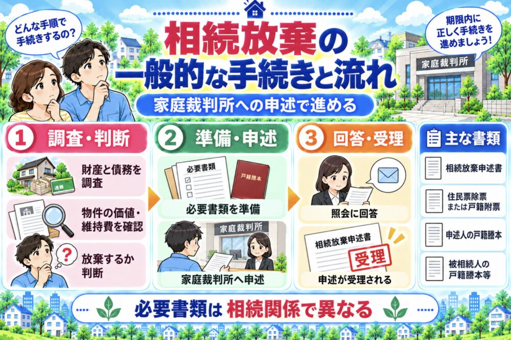 相続放棄の一般的な手続きと流れ
