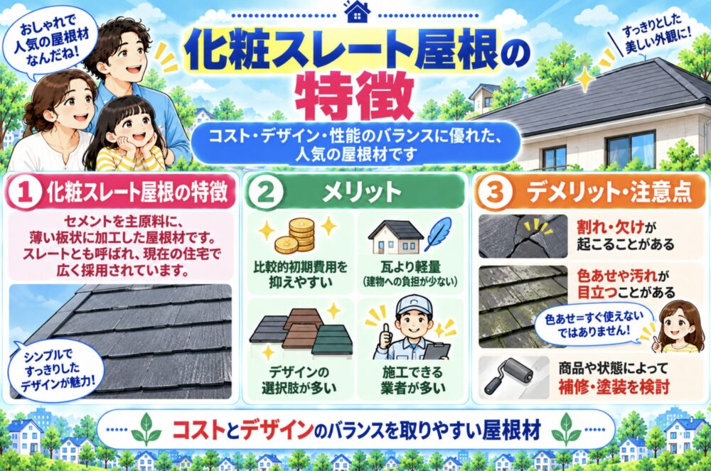 化粧スレート屋根の特徴
