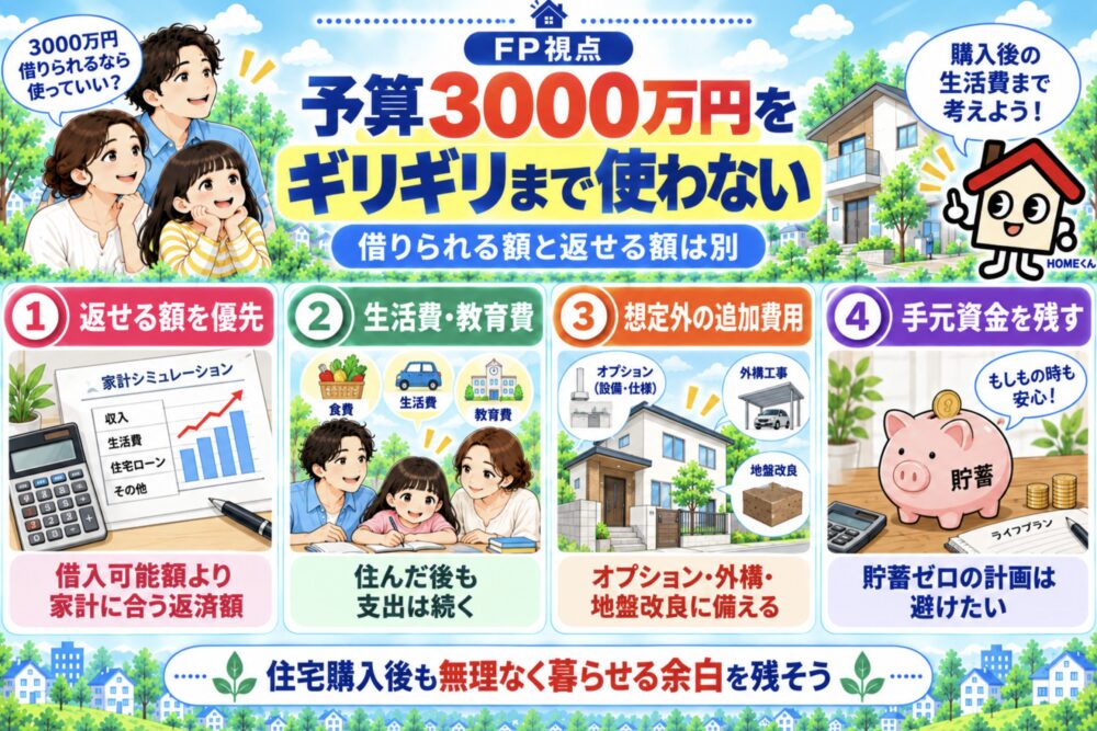 FP視点|予算3000万円をギリギリまで使わない