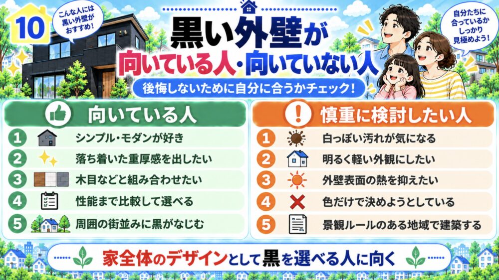 黒い外壁が向いている人・向いていない人