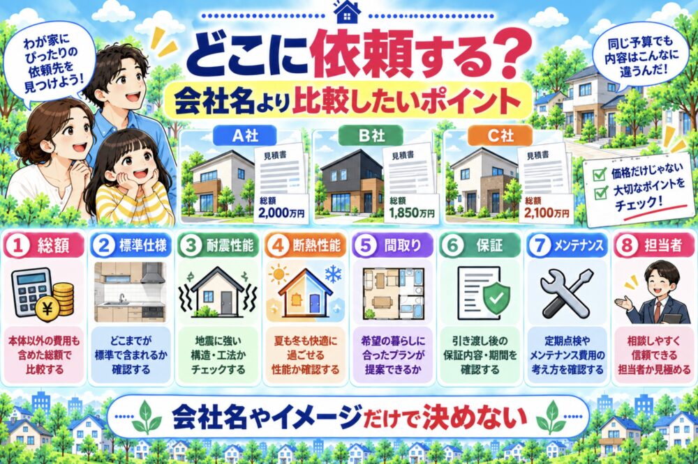 ローコスト住宅はどこに依頼する?会社名より比較したいポイント