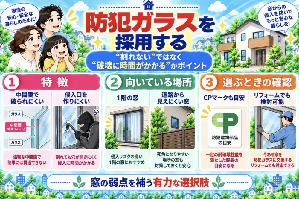 3.防犯ガラスを採用する