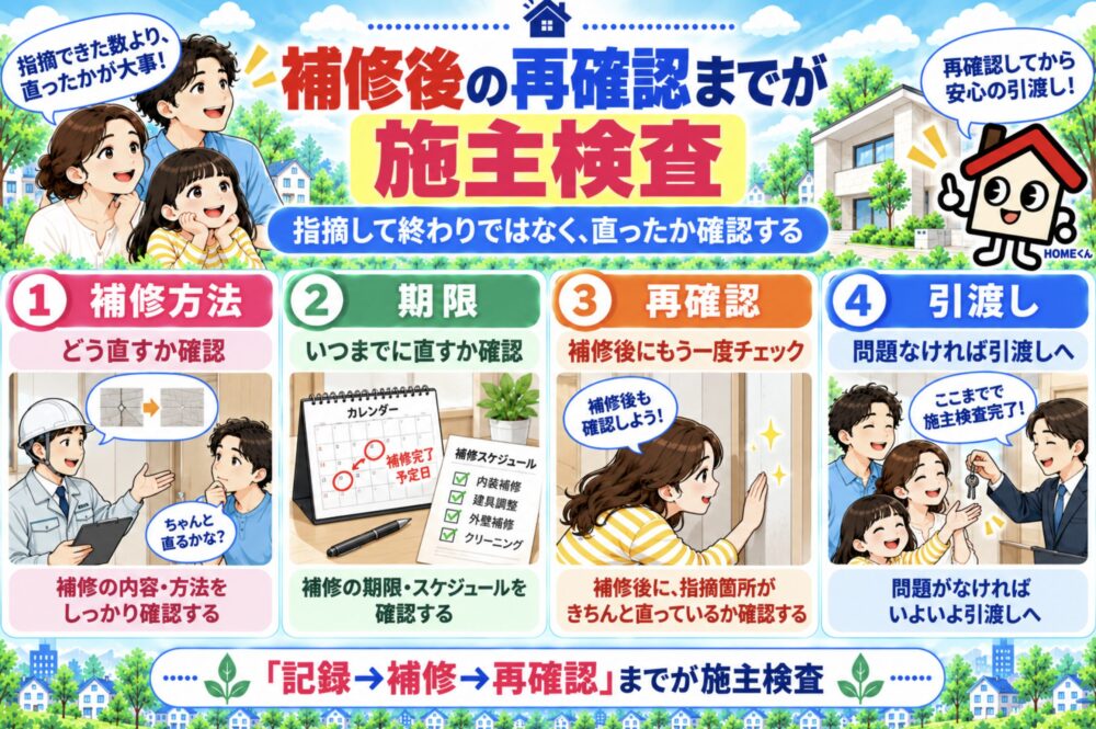 指摘して終わりではない｜補修後の再確認までが施主検査