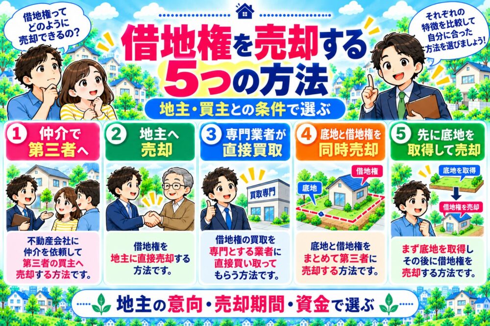 借地権を売却する5つの方法｜地主・買主との条件で選ぶ