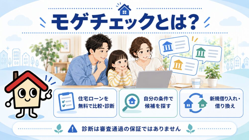 モゲチェックとは?住宅ローンの候補を絞りたい人向けの無料診断サービス