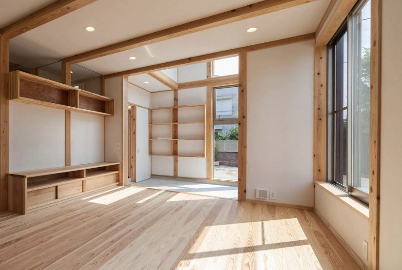 創建築デザインの木を生かしたLDK施工事例