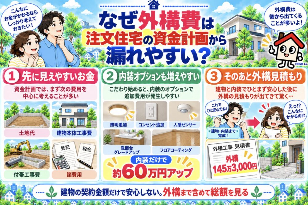 なぜ外構費は注文住宅の資金計画から漏れやすい?
