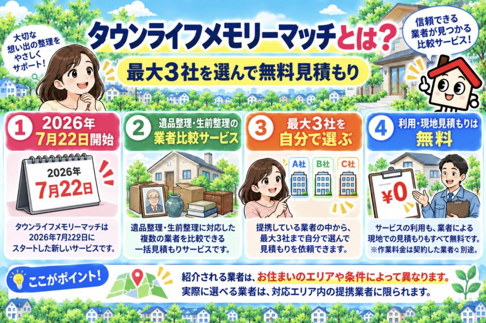 タウンライフメモリーマッチとは?最大3社を選んで無料見積もり
