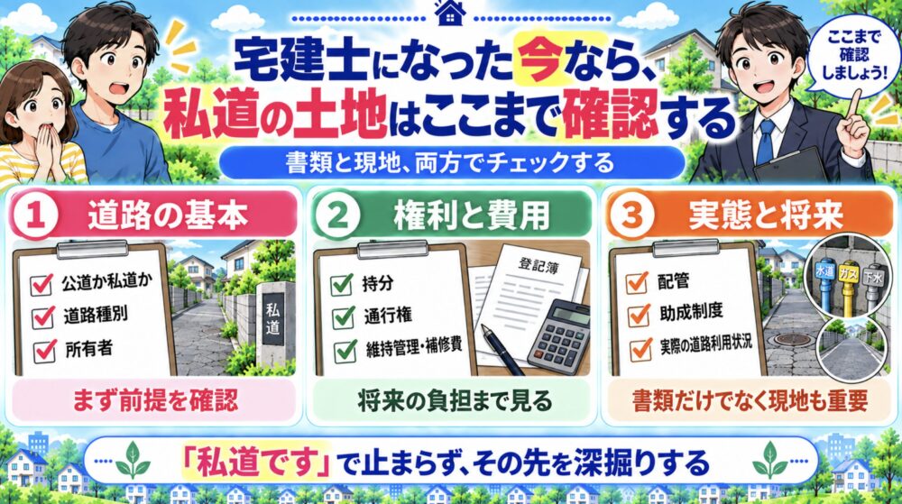宅建士になった今なら、私道の土地はここまで確認する