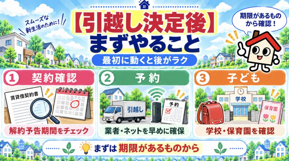 引越しが決まったらすぐやること
