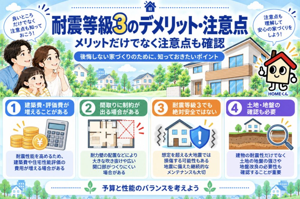 耐震等級3のデメリット・注意点
