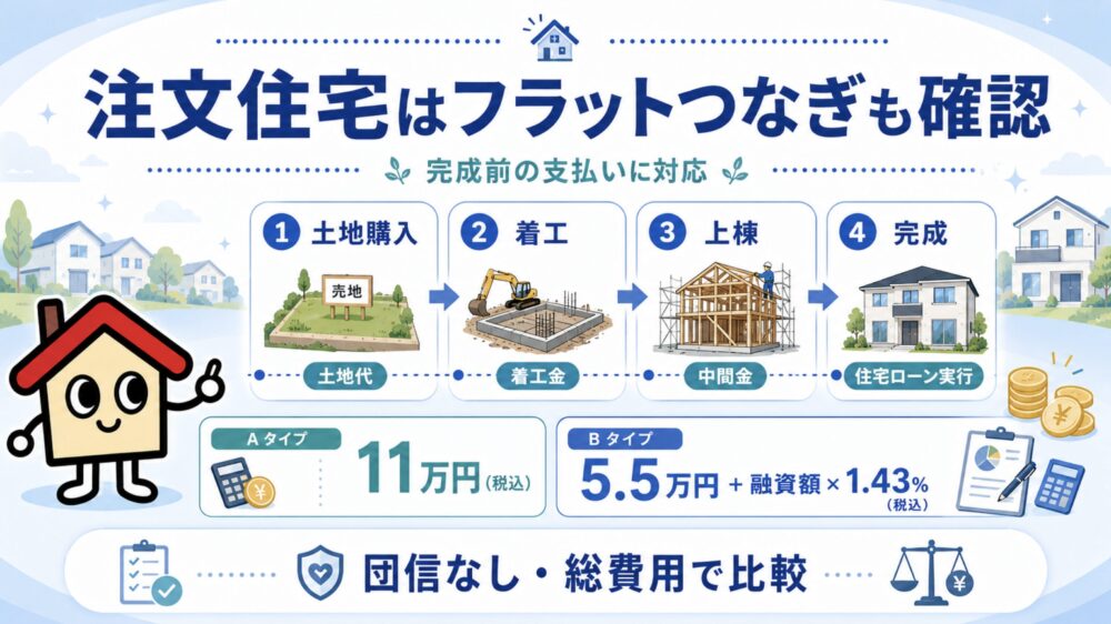 注文住宅なら「フラットつなぎ」の費用まで確認する