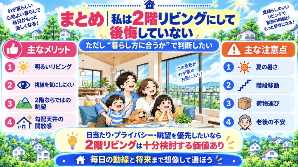 まとめ|私は2階リビングにして後悔していない