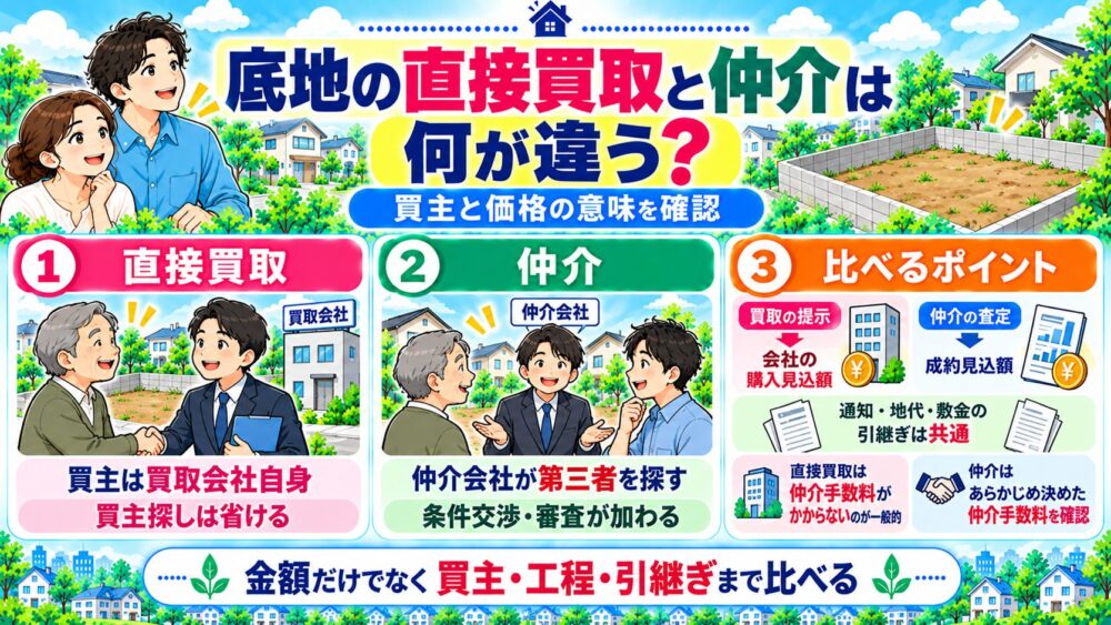 底地の直接買取と仲介は何が違う？買主と価格の意味を確認