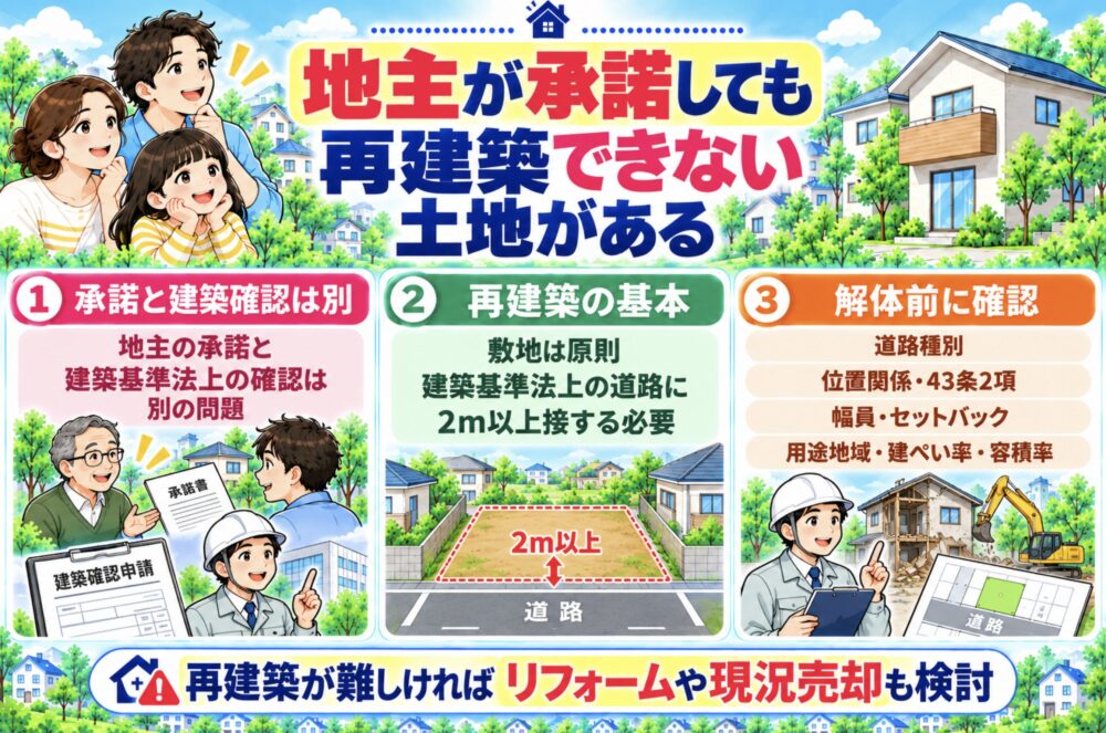 地主が承諾しても再建築できない土地がある
