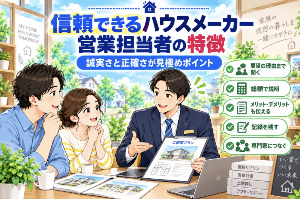 信頼できるハウスメーカー営業担当者の特徴