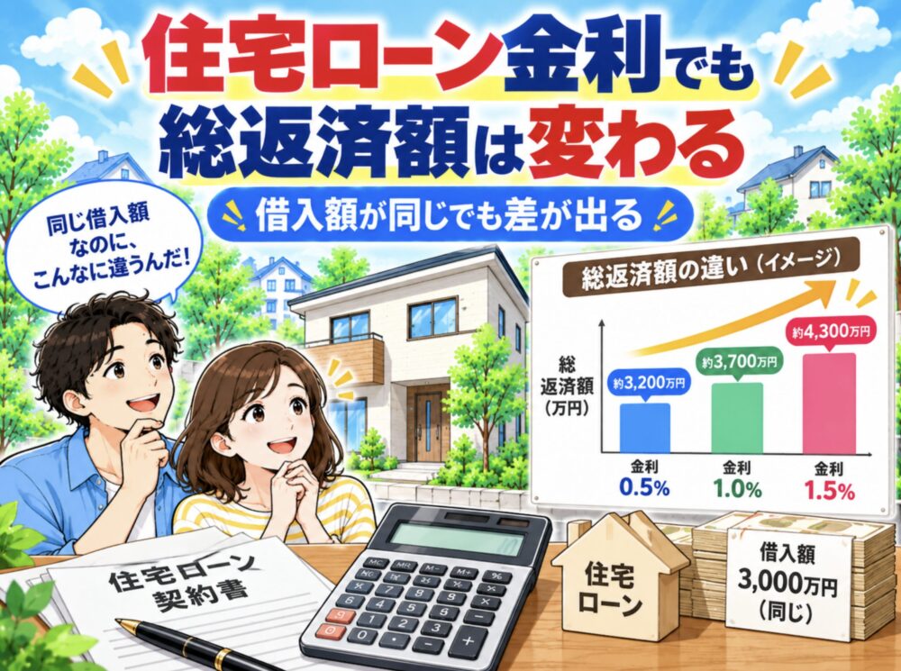 住宅ローン金利でも総返済額は変わる