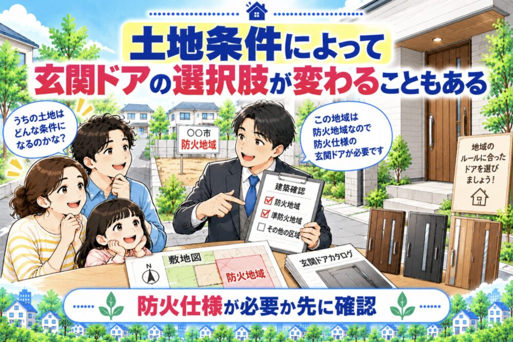 土地条件によって玄関ドアの選択肢が変わることもある