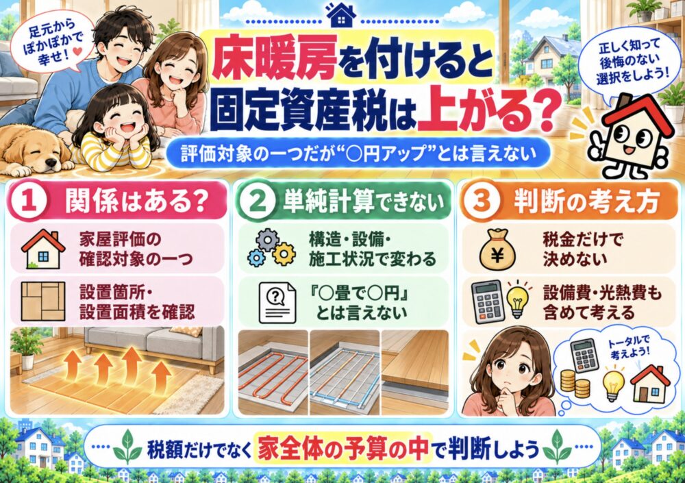 床暖房を付けると固定資産税は上がる？