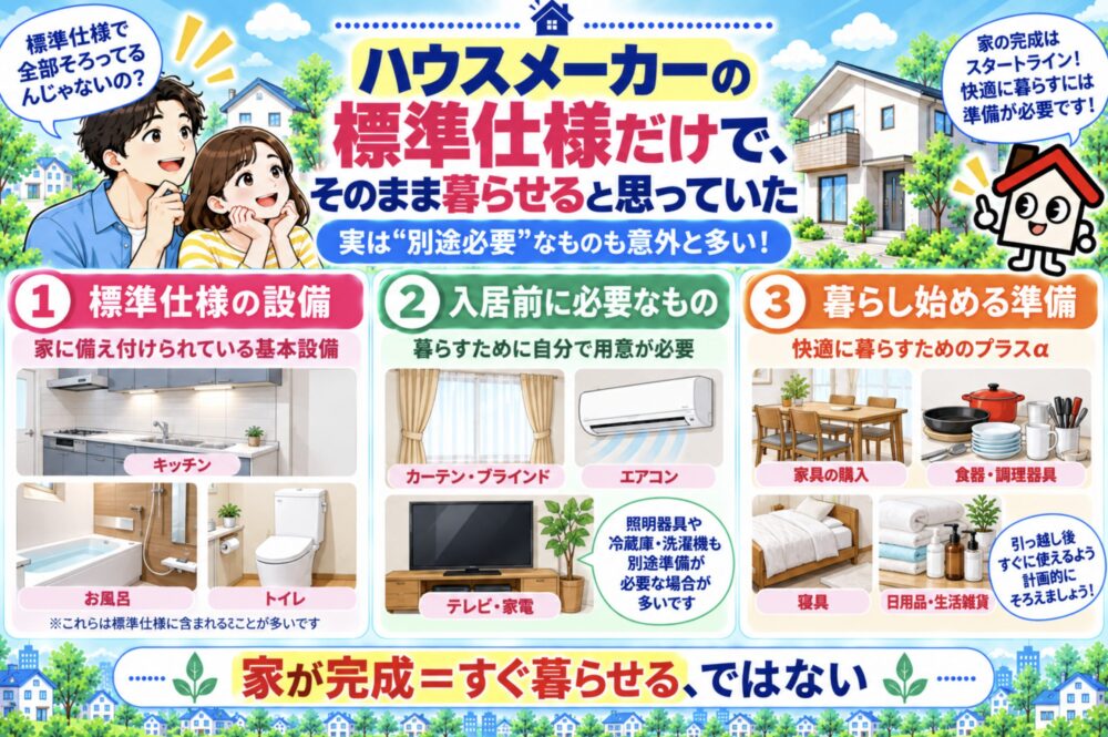 ハウスメーカーの標準仕様だけで、そのまま暮らせると思っていた
