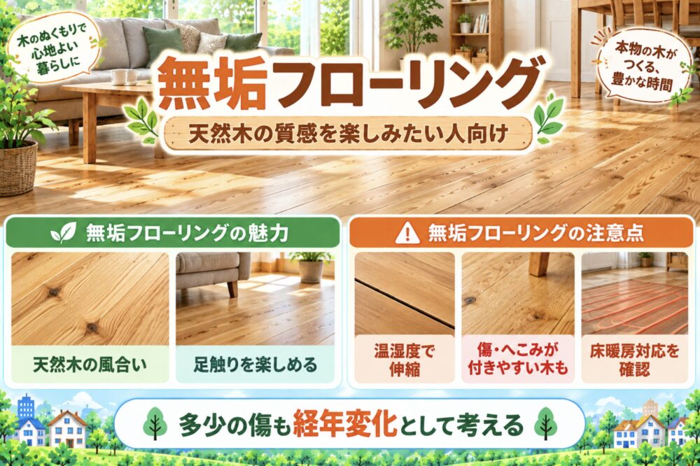 無垢フローリング|天然木の質感を楽しみたい人向け