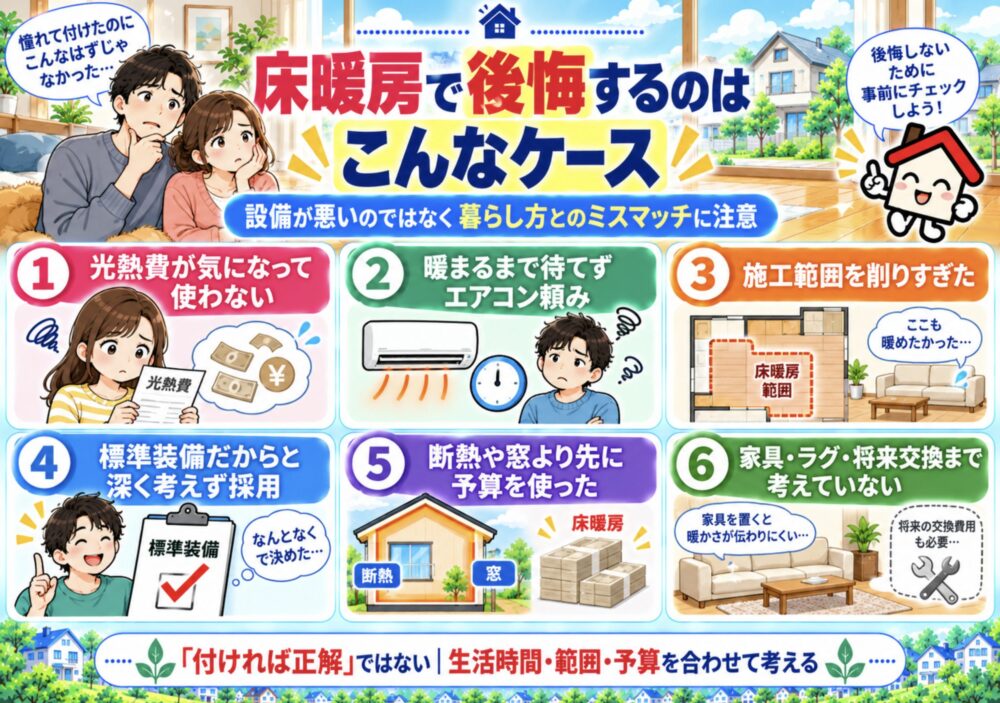 床暖房で後悔するのはこんなケース