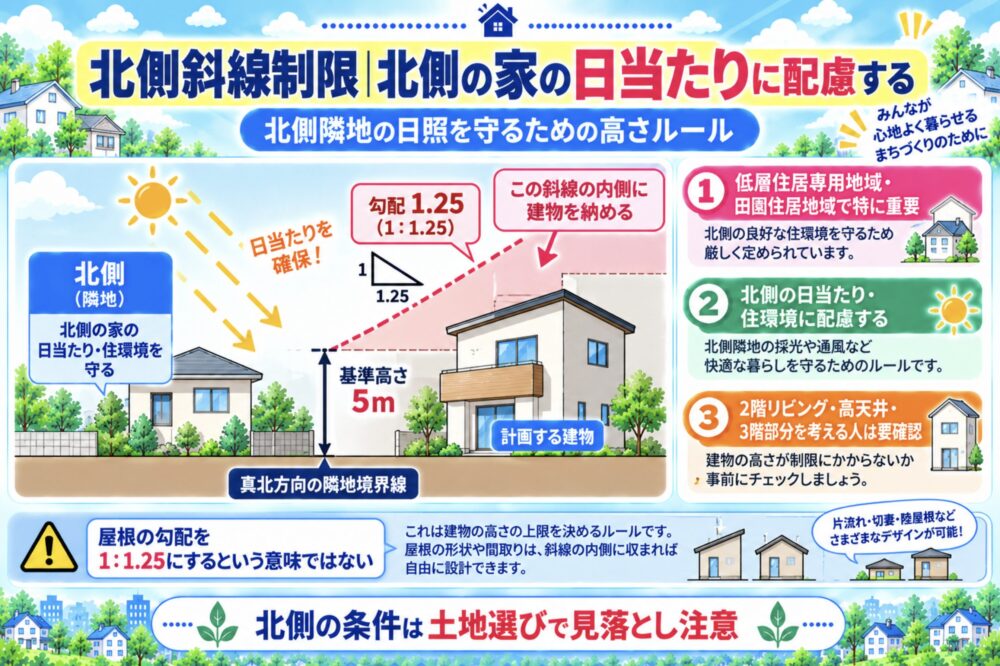 北側斜線制限|北側の家の日当たりに配慮する