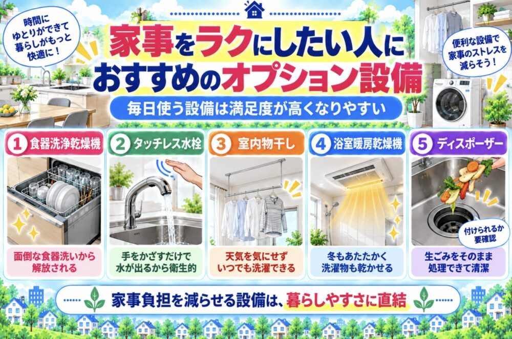 家事をラクにしたい人におすすめのオプション設備