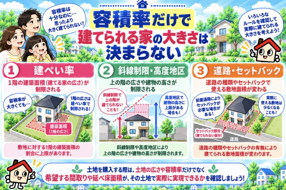 容積率だけで建てられる家の大きさは決まらない