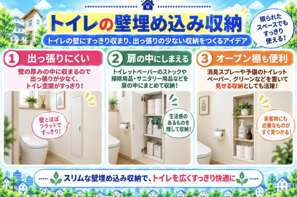 トイレの壁埋め込み収納