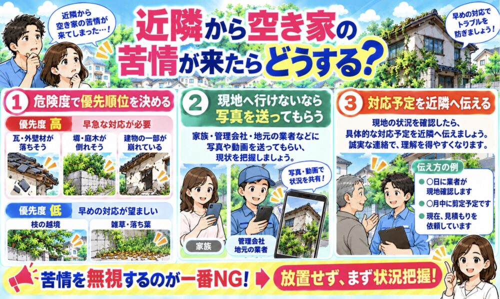 近隣から空き家の苦情が来たらどうする?