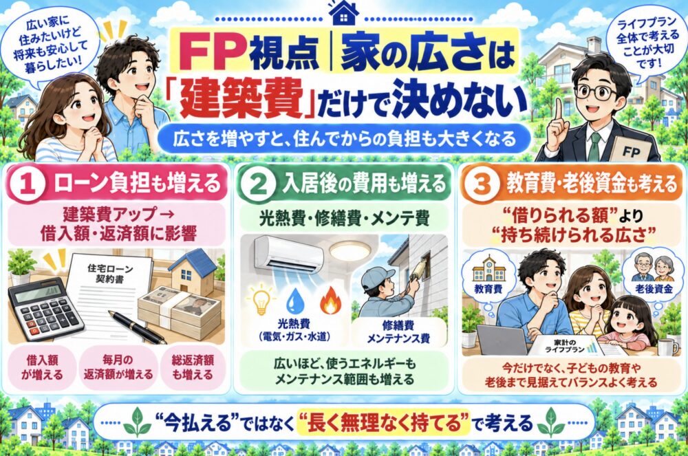 FP視点｜家の広さは「建築費」だけで決めない