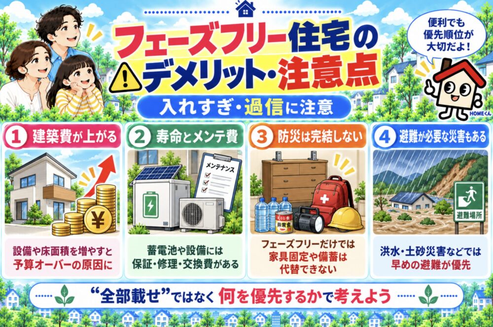 フェーズフリー住宅のデメリット・注意点