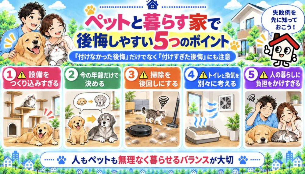 ペットと暮らす家で後悔しやすい5つのポイント