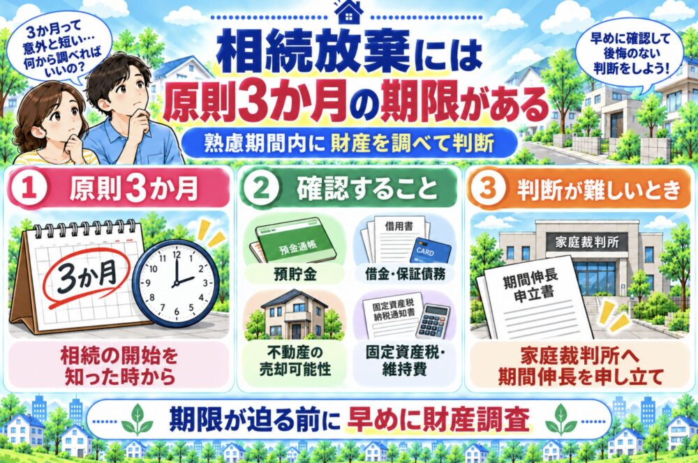 相続放棄には原則3か月の期限がある