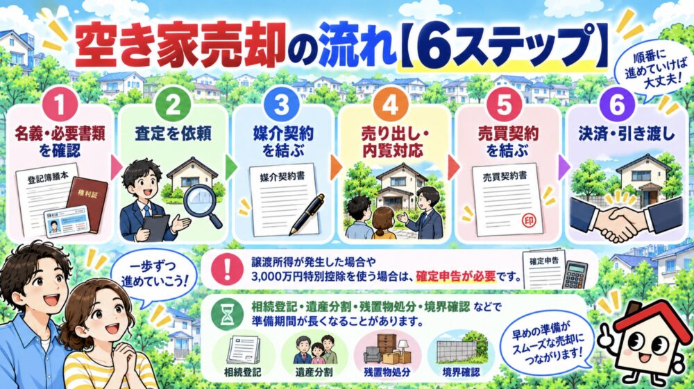 空き家売却の流れ【6ステップ】