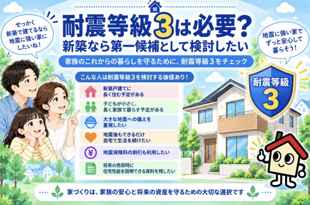 耐震等級3は必要？新築なら第一候補として検討したい