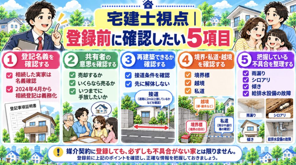 宅建士視点|空き家バンク登録前に確認したい5項目