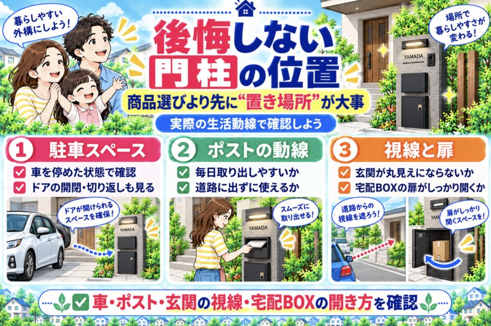 門柱で後悔しない設置位置の決め方