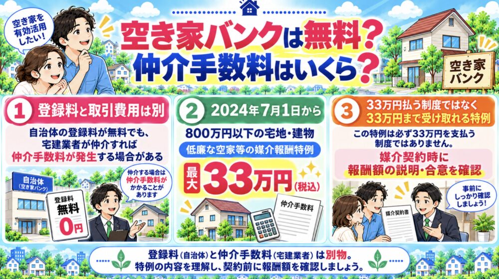 空き家バンクは無料?仲介手数料はいくら?