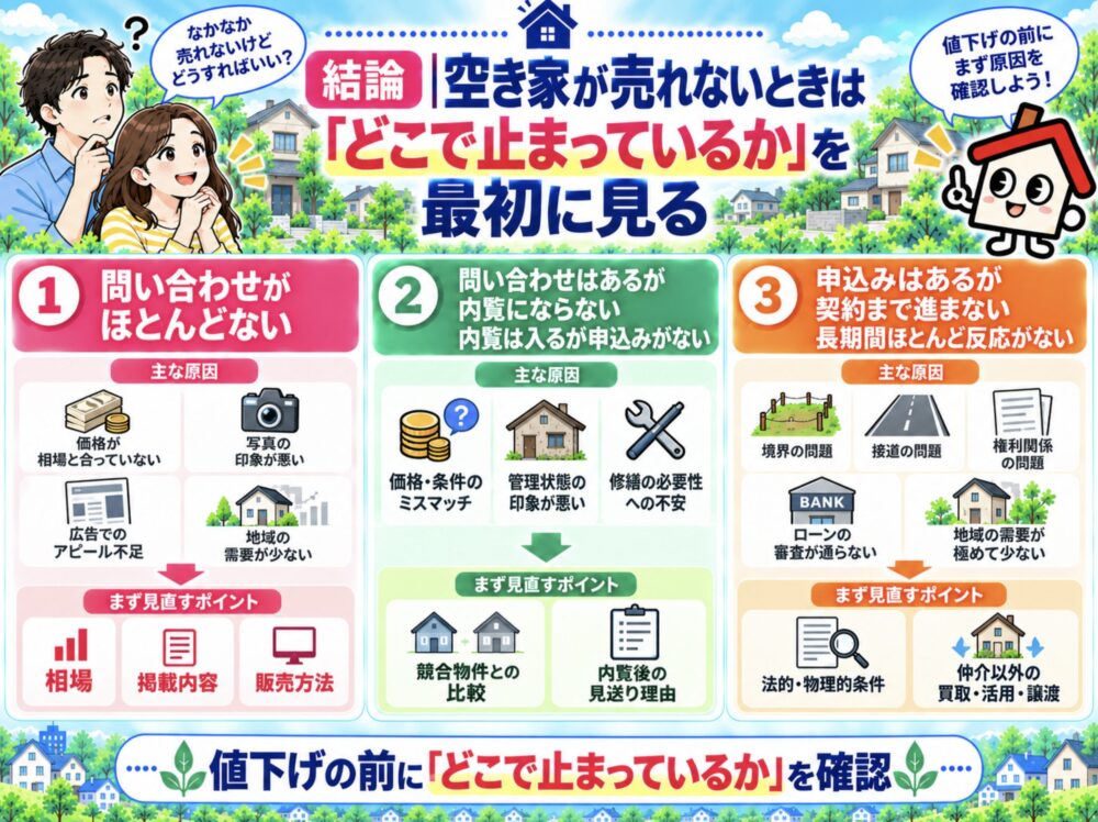 空き家が売れないときは「どこで止まっているか」を最初に見る