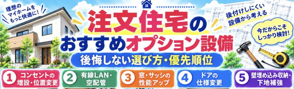 注文住宅のおすすめオプション設備｜後悔しない選び方・優先順位