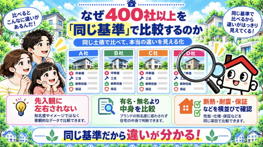 なぜ400社以上を「同じ基準」で比較するのか