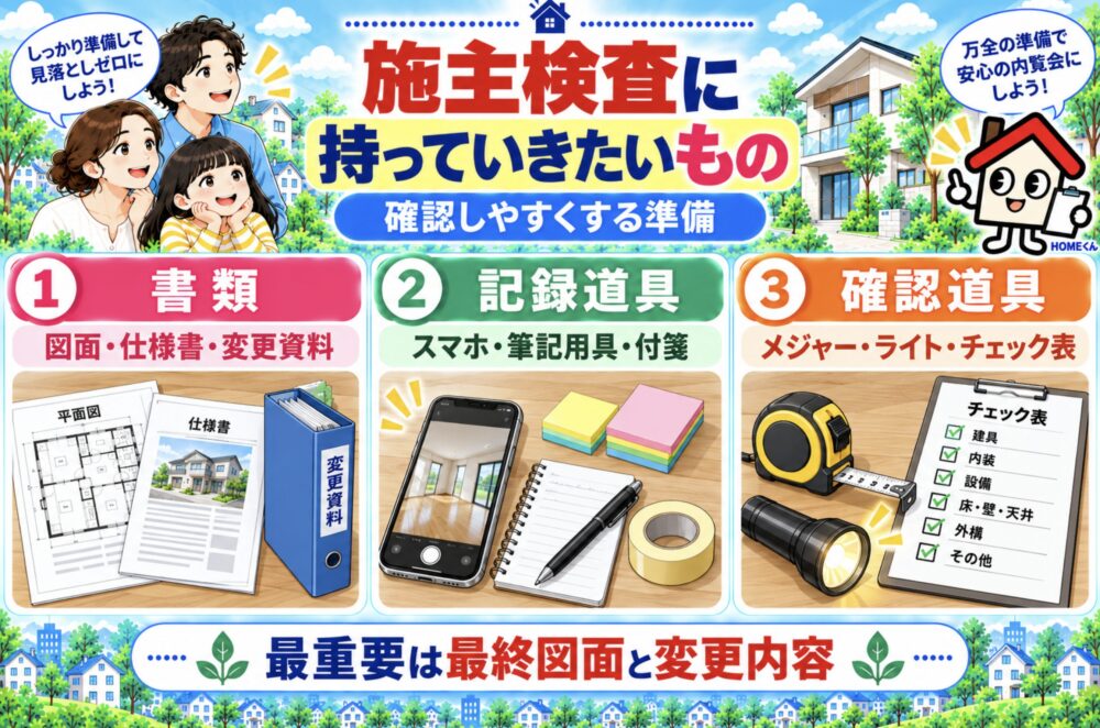 施主検査（内覧会）に持っていきたいもの