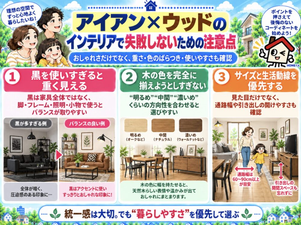 アイアン×ウッドのインテリアで失敗しないための注意点