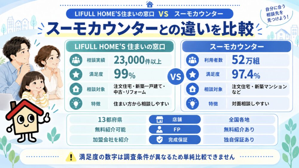 LIFULL HOME'S住まいの窓口とスーモカウンターの違い